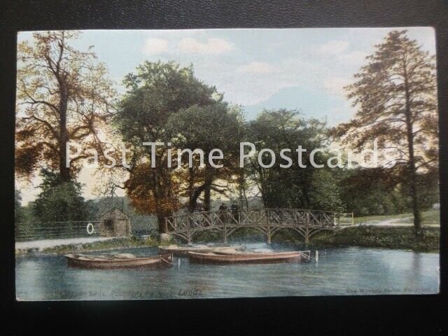 c1903 - Upper Lake, Roundhay Park, Leeds - showing rowing boats moored