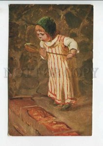 443940 KAULBACH Housemaid KID Girl Young Cook Vintage postcard