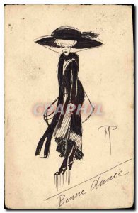Old Postcard Fancy (drawing hand) Woman