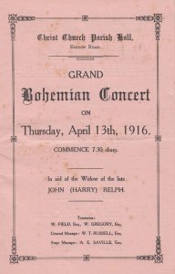 Bohemian Musical Edison Road Enfield London WW1 War Antique Theatre Programme