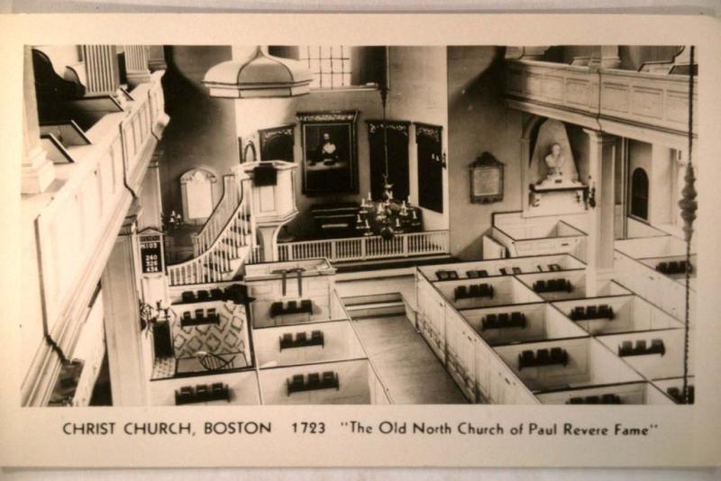 old rppc PAUL REVERE CHRIST CHURCH Boston Massachusetts MA religious v0593