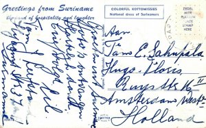 Greetings From Suriname The Land Of Hospitality and Laughter Lady Postcard 08.44 