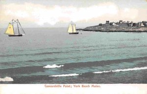 Sailing Ships Concordville Point York Maine 1905c postcard