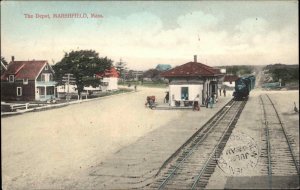 Marshfield MA RR Train Depot Station 1908 Used Postcard