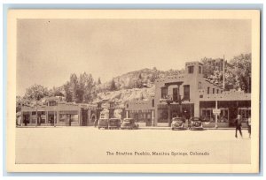 c1940 Stratton Pueblo Classic Cars Exterior Manitou Springs Colorado CO Postcard