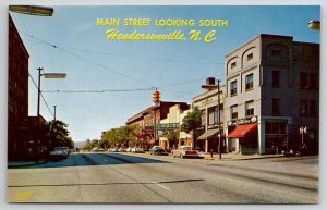 Hendersonville NC Street Looking South North Carolina Greetings Postcard P23