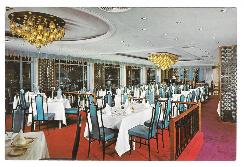 Hong Kong Ambassador Hotel Caliph Room Postcard Sc 246