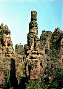 VINTAGE CONTINENTAL SIZE POSTCARD TEMPLE RUINS OF SINDOU UPPER VOLTA AFRICA