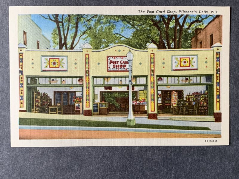 The Post Card Shop Wisconsin Dells WI Linen Postcard H1304082722