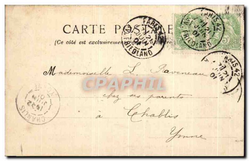 Old Postcard Paris Quays Flower