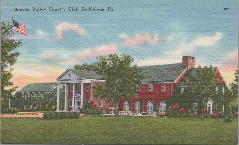 Postcard Saucon Valley Country Club Bethlehem PA