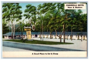 Prattville Alabama Postcard Cinderella Motel Cafe Exterior Building 1940 Vintage