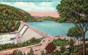 Vintage Postcard 1930's Norris Dam 25 Miles Northwest of Knoxville Tennessee TN