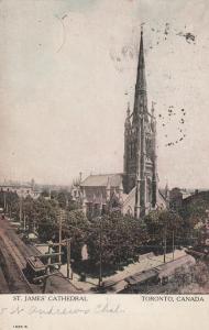 Trolley at St James Cathedral - Toronto, Ontario, Canada - pm 1924 - DB