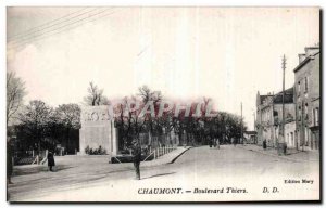 Old Postcard Chaumont Boulevard Thiers