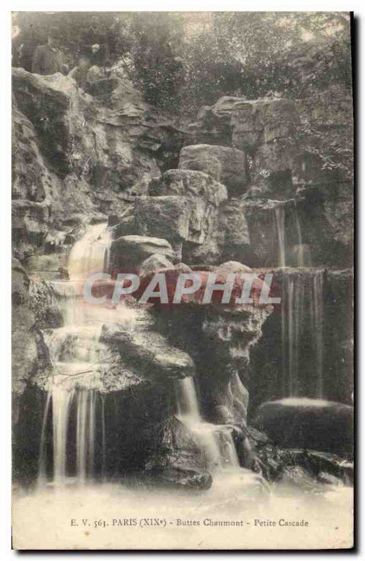 Postcard Old XIX Paris Buttes Chaumont Small Waterfall