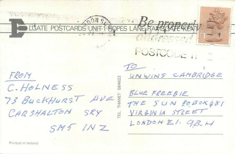 Teddy bears beach life shells sand play postcard