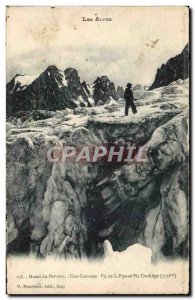 Old Postcard Massif du Pelvoux A Pix crevice Pipe and Coolige peak