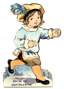 Greeting - Valentine. Die-cut, not a postcard.  (damaged)