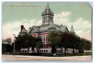 1908 Adama County Court House Exterior Roadside Hastings Nebraska NE Postcard