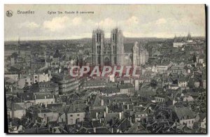 Old Postcard Brussels Eglise Ste Gudule Panorama