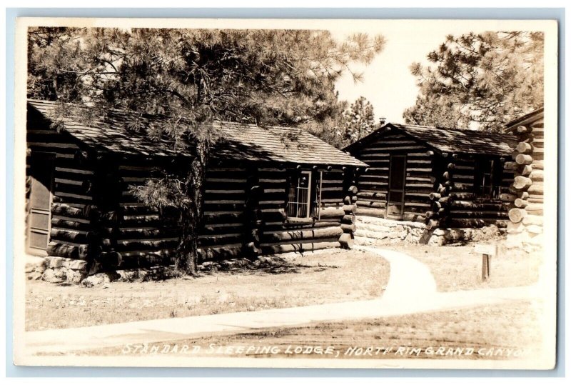 c1930's Standard Sleeping Lodge North Rim Grand Canyon AZ RPPC Photo Postcard 