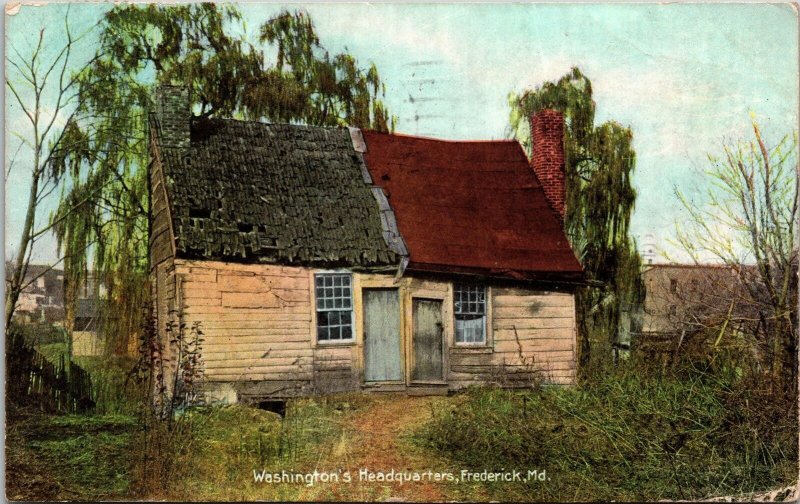 Frederick Maryland Washingtons Headquarters Historic Landmark DB Cancel Postcard 