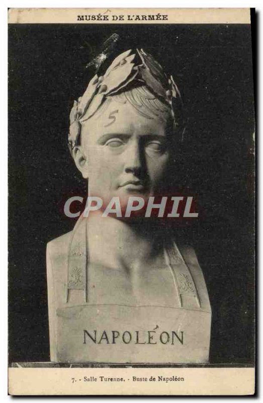 Old Postcard Paris Musee de l & # 39armee Room Turenne Bust of Napoleon 1st