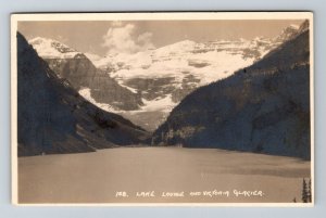 RPPC Lake Louise AB-Alberta Canada, Victoria Glacier Real Photo Postcard 