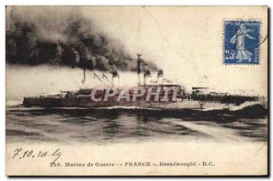 Old Postcard Boat War France Dreadnought