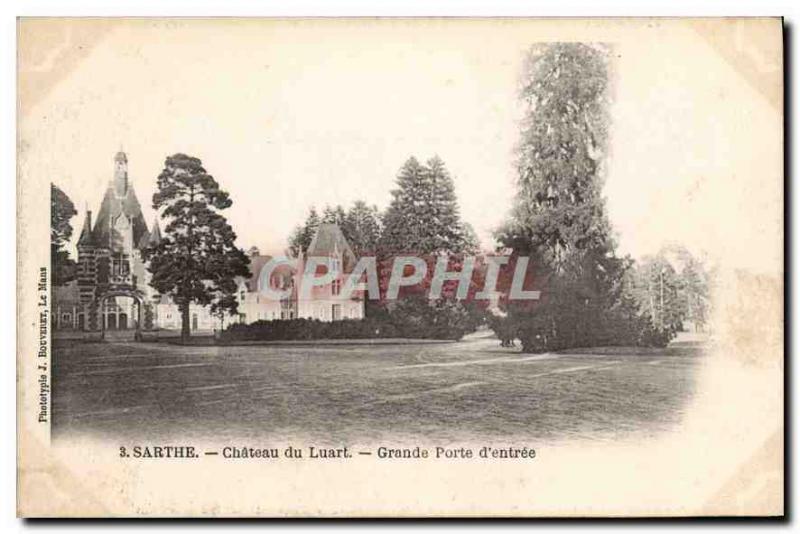 Postcard Old Sarthe Chateau du Luart Great Gate entrance