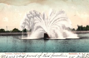 Vintage Postcard 1907 Fountains Tourist Attraction Highland Park Rochester NY