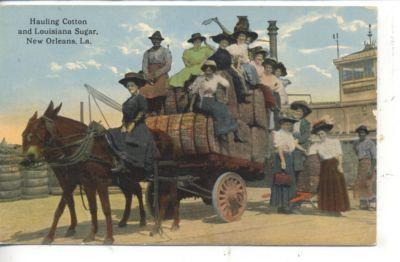 NEW ORLEANS LOUISIANA DONKEY DRAWN COTTON & SUGAR DELIVER...