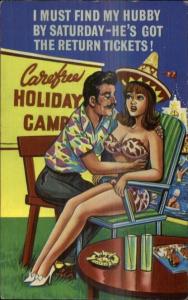 Infidelity - Sexy Woman Cheating on Husband w/ Creep Comic Postcard