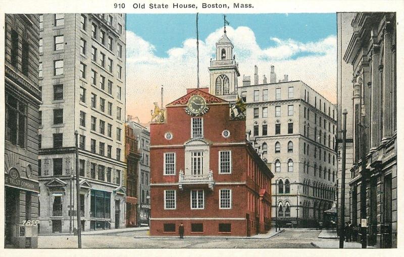 Boston MassachusettsLittle Red State House Surrounded by Skyscrapers1915 PC