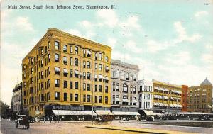 Main Street Bloomington Illinois 1910 postcard