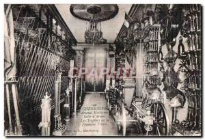 Old Postcard Cherbourg Maritime Arsenal of Weapons Room Trophees the first ba...
