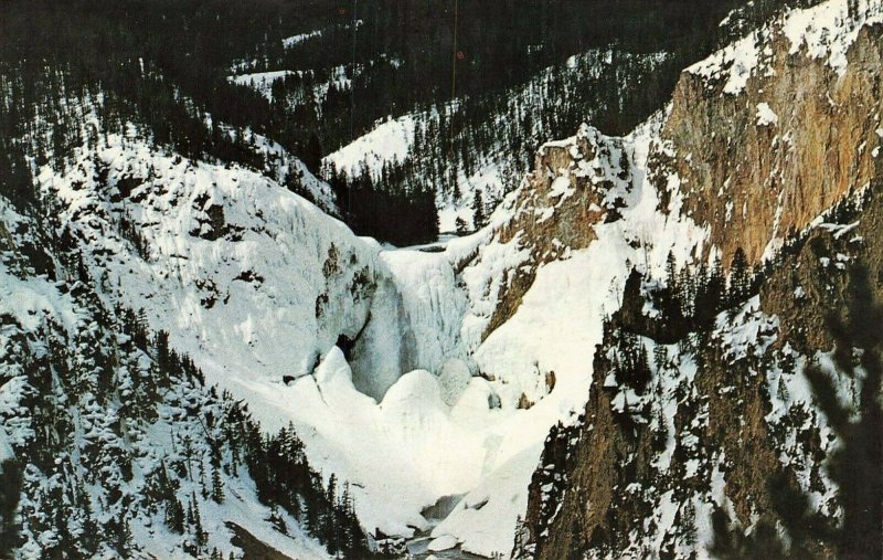 Postcard Winter View Lower Falls Yellowstone Natl Prk Geyser Unposted VPC0.
