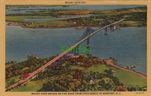 Postcard Mount Hope Bridge Road Providence to Newport RI Rhode Island