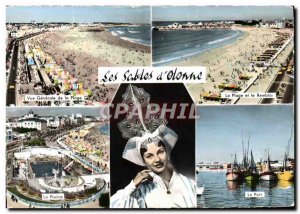 CPM Les Sables D & # 39Olonne General view of the beach Beach and backfill Po...