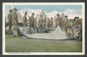 Ca 1912 PPC* US Army Pitching Tents Posted