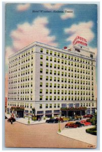 Abilene Texas TX Postcard Hotel Windsor Building Exterior 1949 Vintage Signage