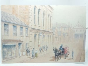 Halkett Place Post Office St Helier Jersey Vintage Art Painting Postcard