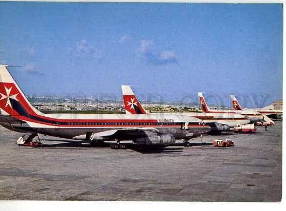 128580 MALTA Luqa Airport AIR MALTA BOEINGS photo postcard