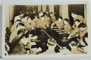 Rppc Soldiers Playing Bingo at McKinley Park Hotel Real Photo Postcard P6
