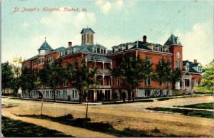 Postcard St. Joseph's Hospital in Keokuk, Iowa