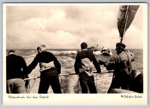 Minesweepers At Work, German Sailors, Vintage WWII Real Photo Postcard RPPC