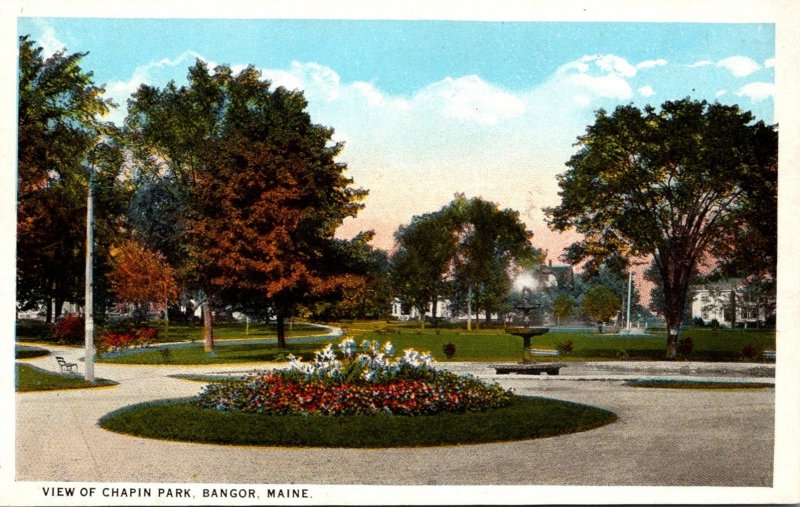 Maine Bangor View In Chapin Park