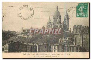 Old Postcard Basilique du Sacre Coeur in Montmartre General view document S E