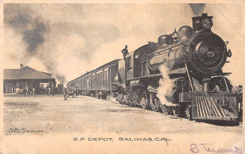Salinas California SP Depot Train Station Vintage Postcard AA17617
